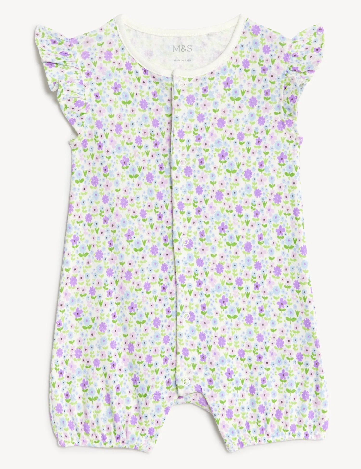 2pk Pure Cotton Floral Rompers