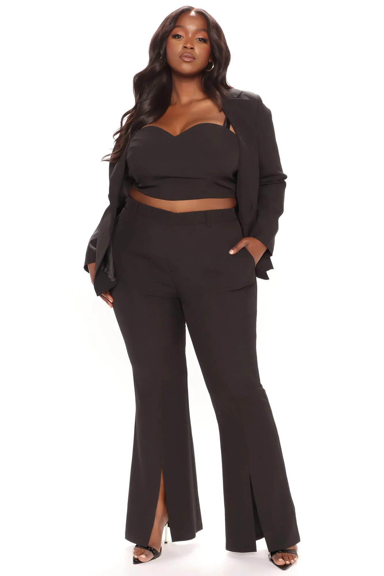 Adele 3 Piece Blazer Pant Set 34 - Black