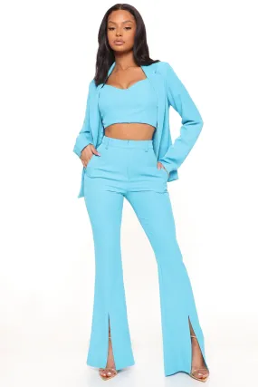 Adele 3 Piece Blazer Pant Set 34 - Blue