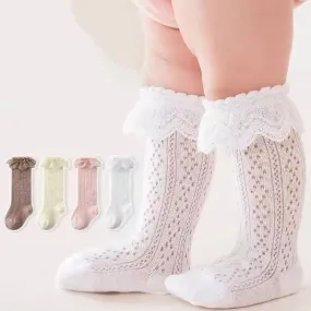 Baby & Toddler Lace Looking Knee High Socks - Variety of Colors