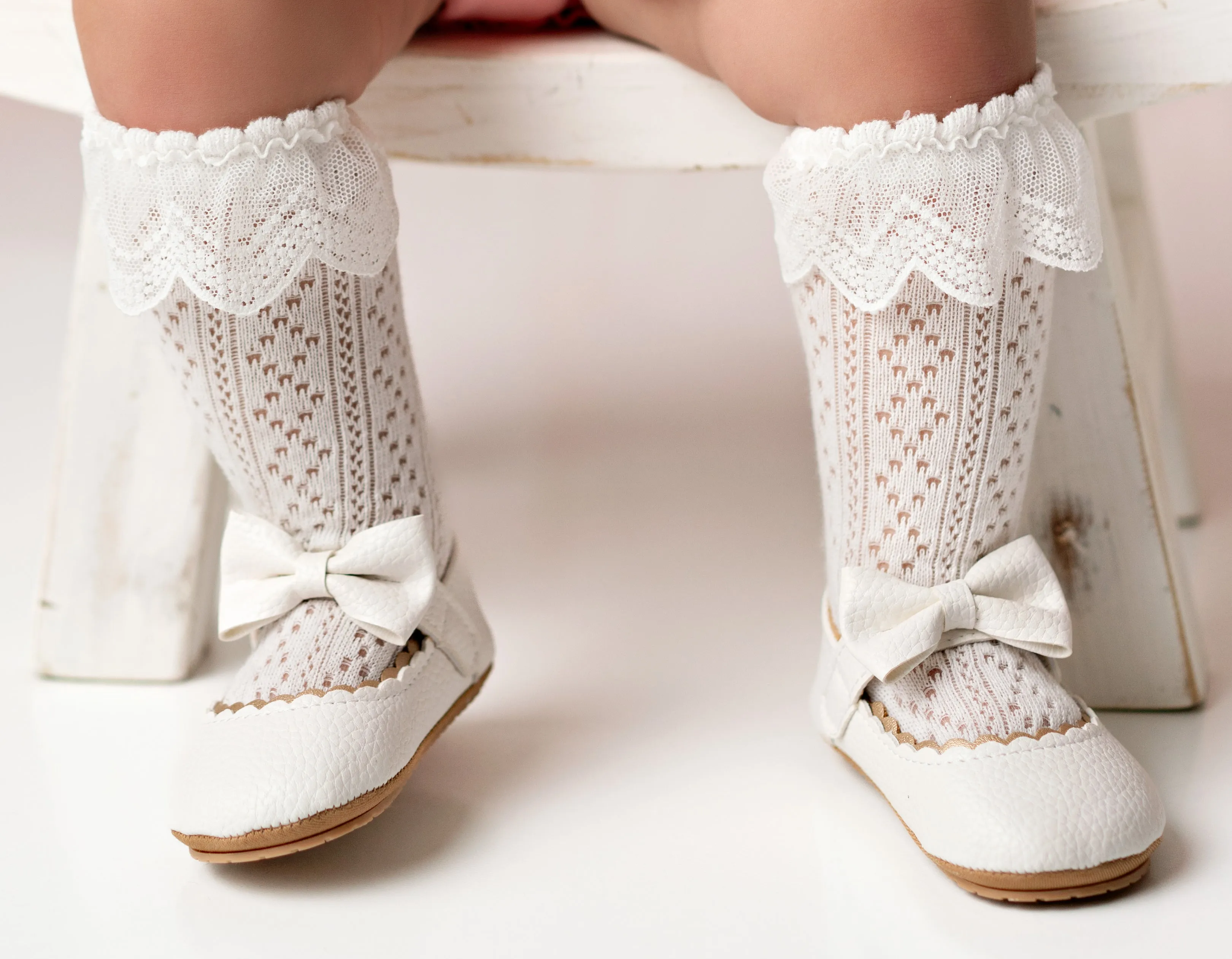 Baby & Toddler Lace Looking Knee High Socks - Variety of Colors