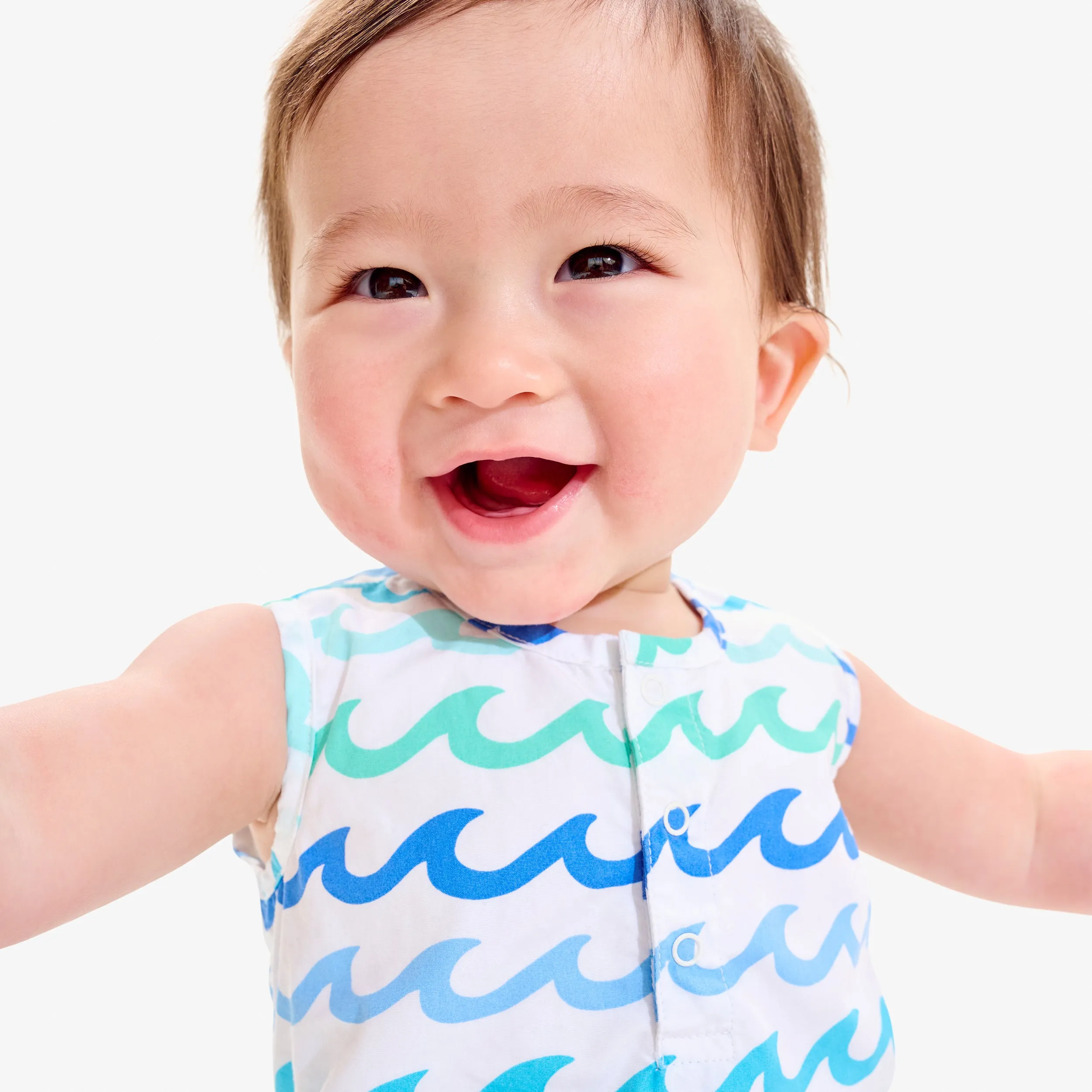 Baby henley tank shortie in sea