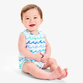 Baby henley tank shortie in sea