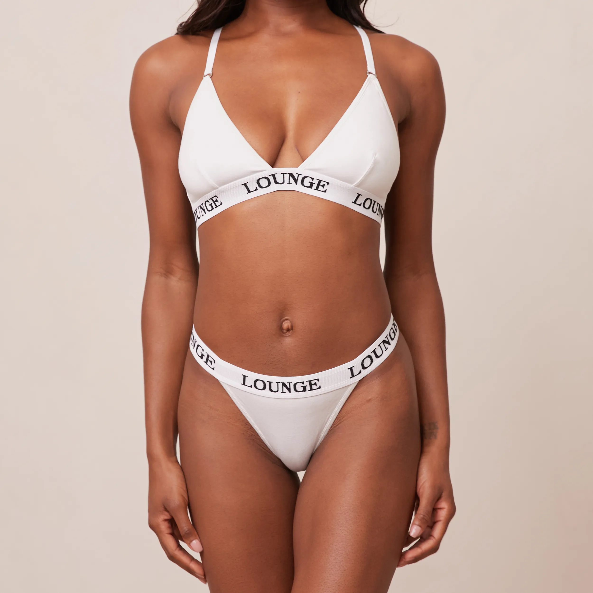 Bamboo Triangle Bra  - All White