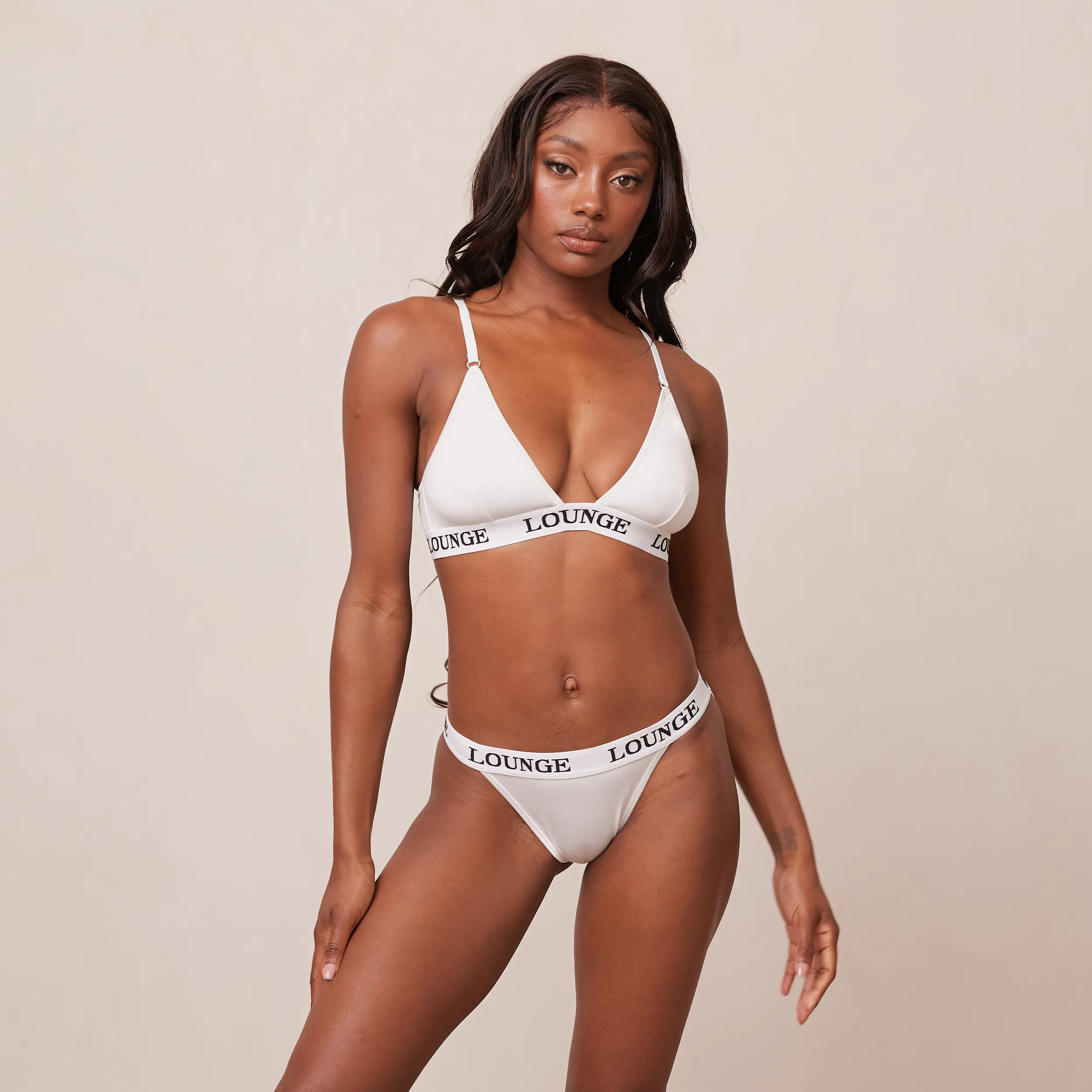 Bamboo Triangle Bra  - All White