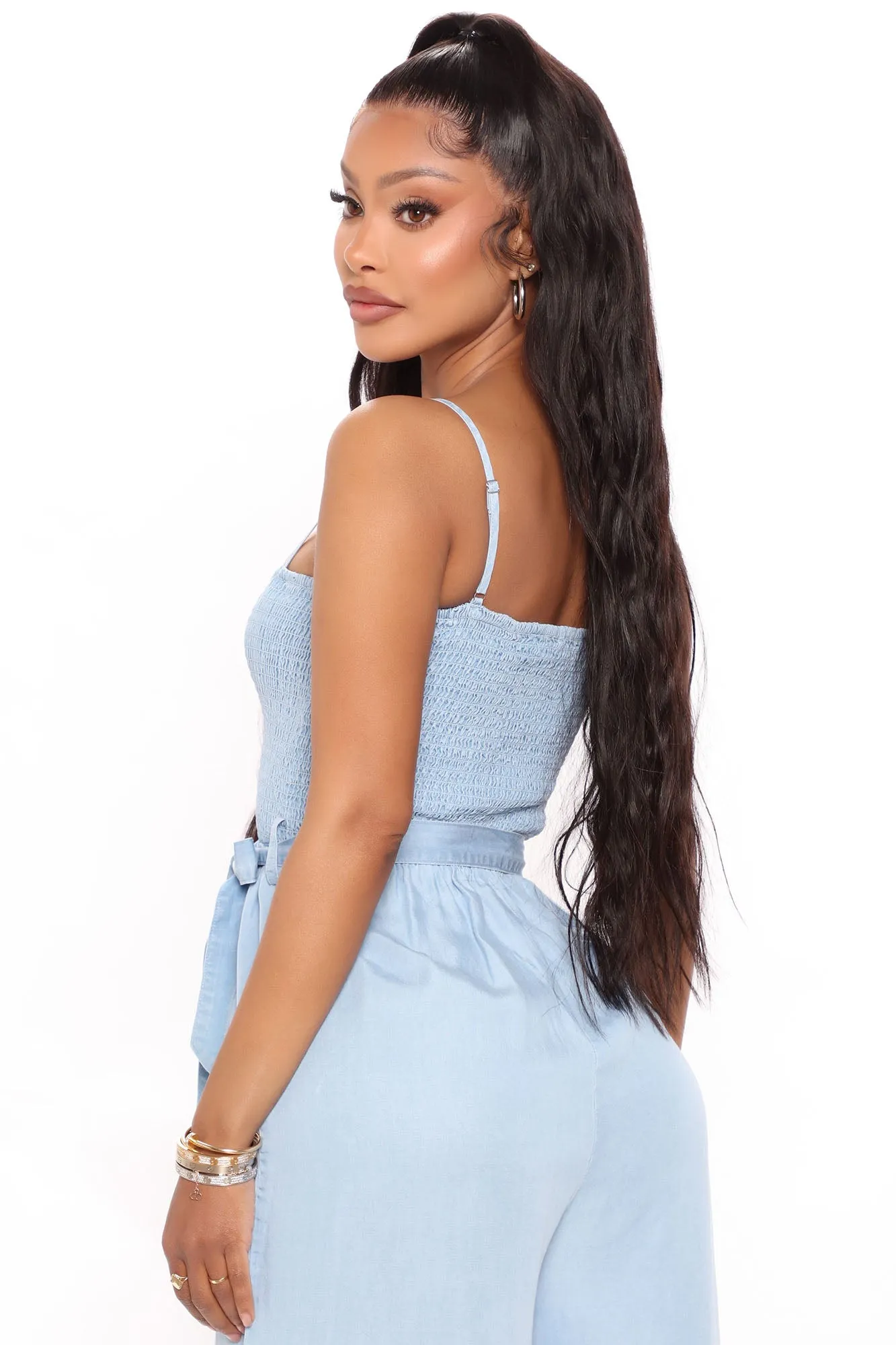 Beach Trips Tencel Jumpsuit - Light Blue