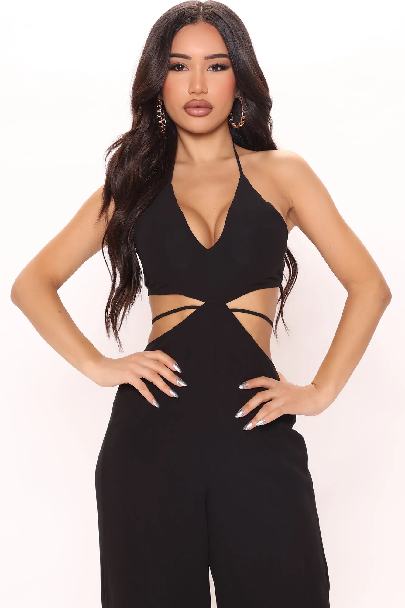 Beach Views Chiffon Jumpsuit - Black