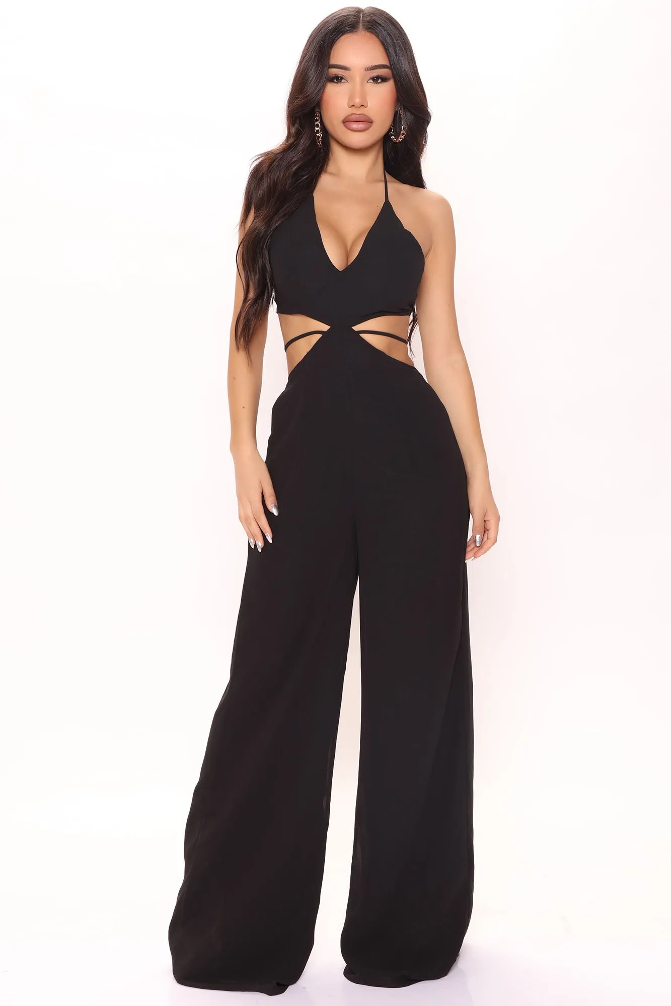 Beach Views Chiffon Jumpsuit - Black