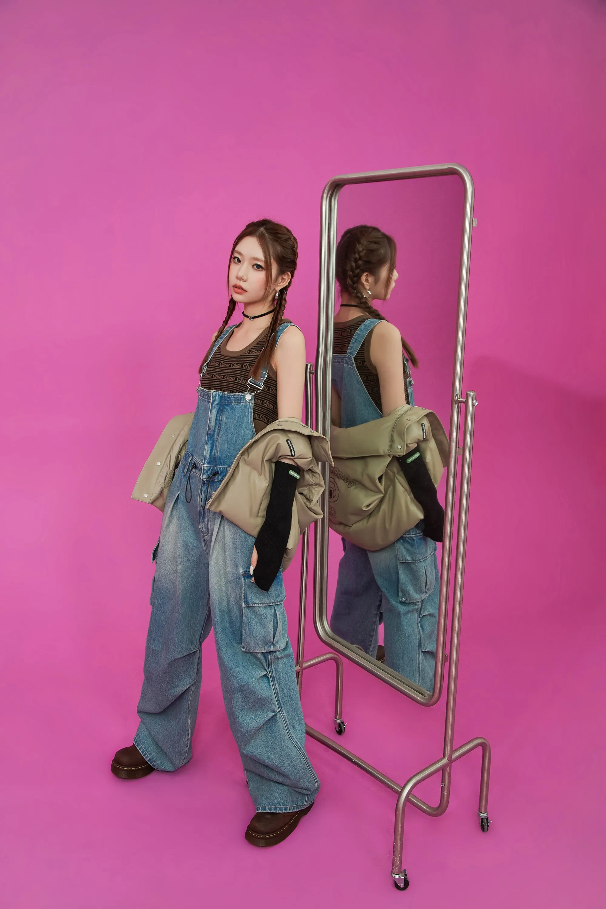 Big Pocket Denim Overalls