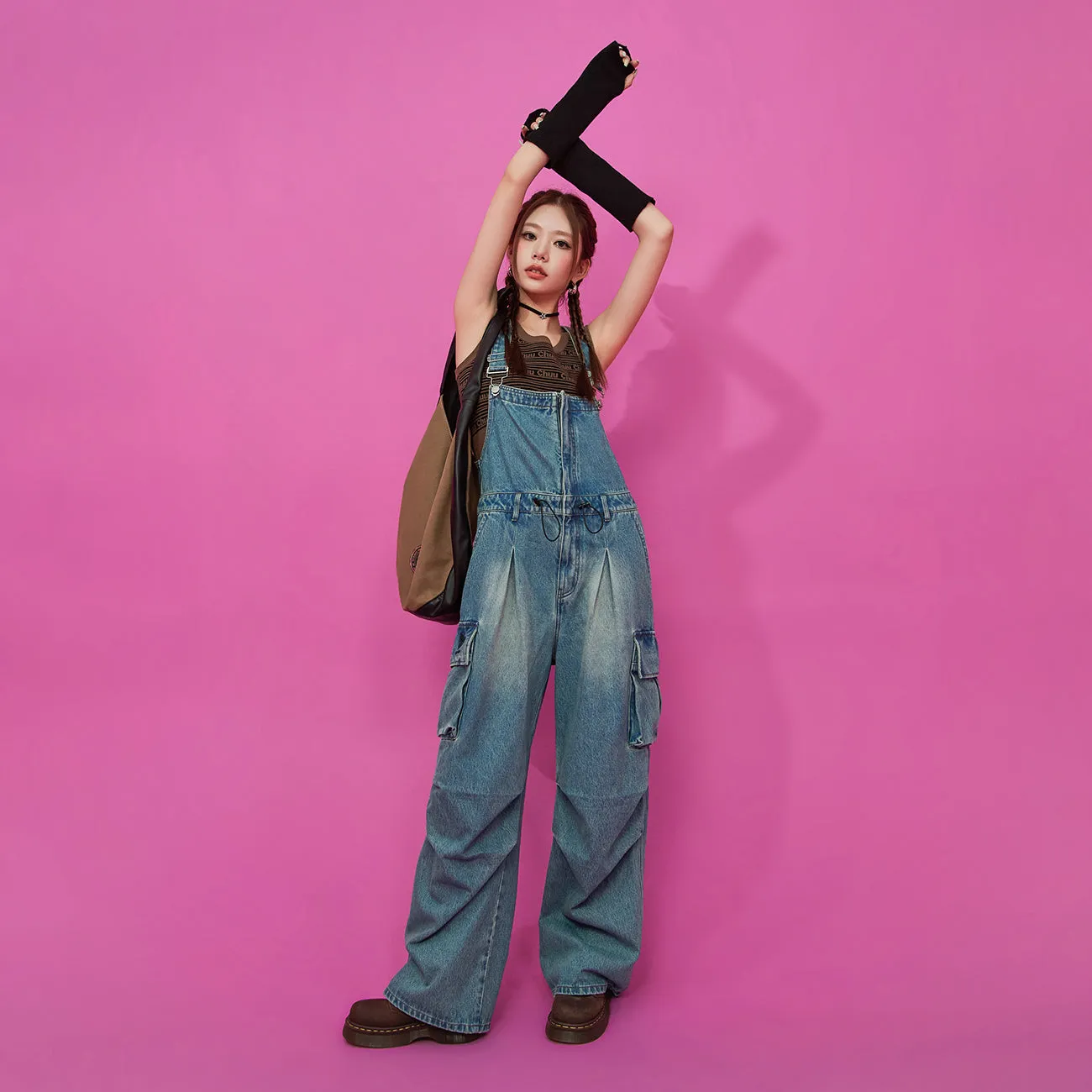 Big Pocket Denim Overalls