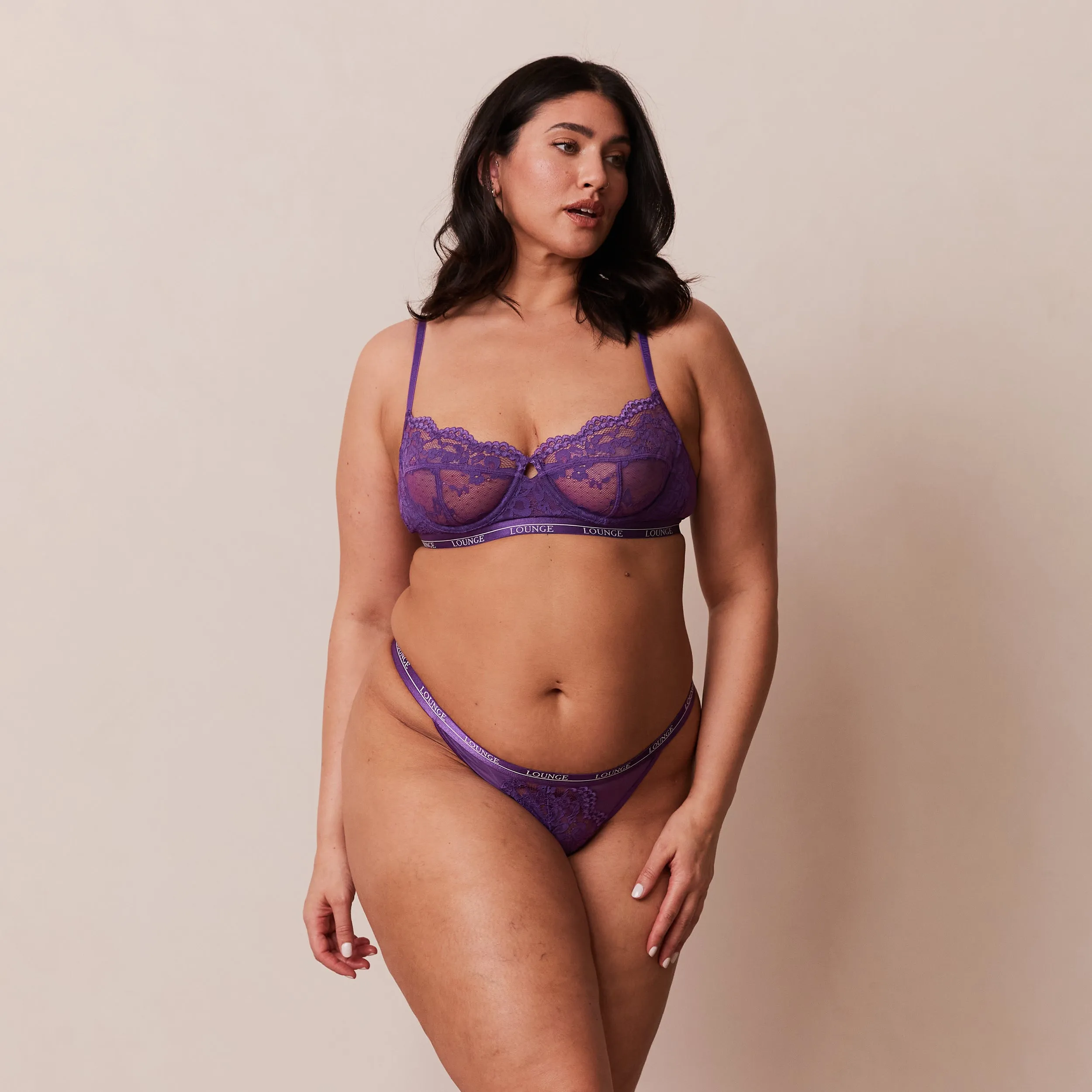 Blossom Balcony Bra  - Purple