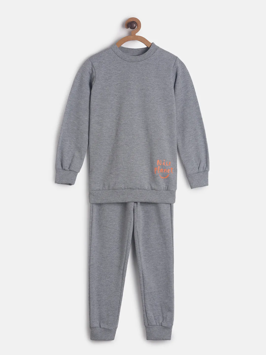 Boys/Girls Light Grey Round Neck Lounge Set