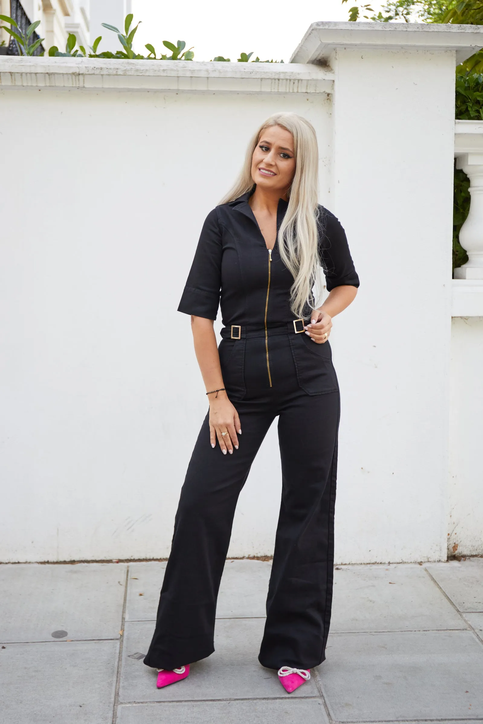 Cassandra The Flared Jumpsuit | Blackest [Black Denim]