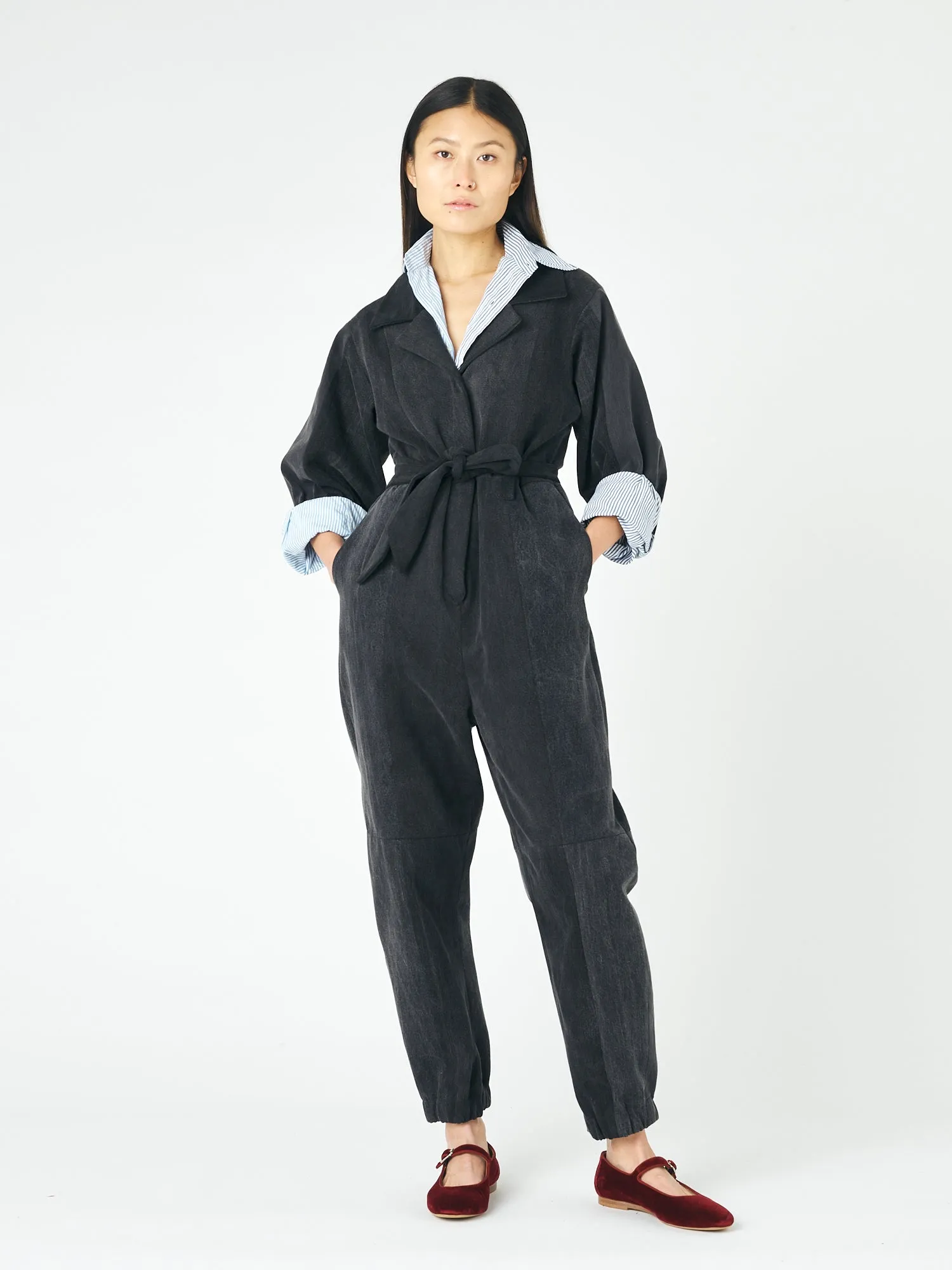 Classic Denim Jumpsuit Grey