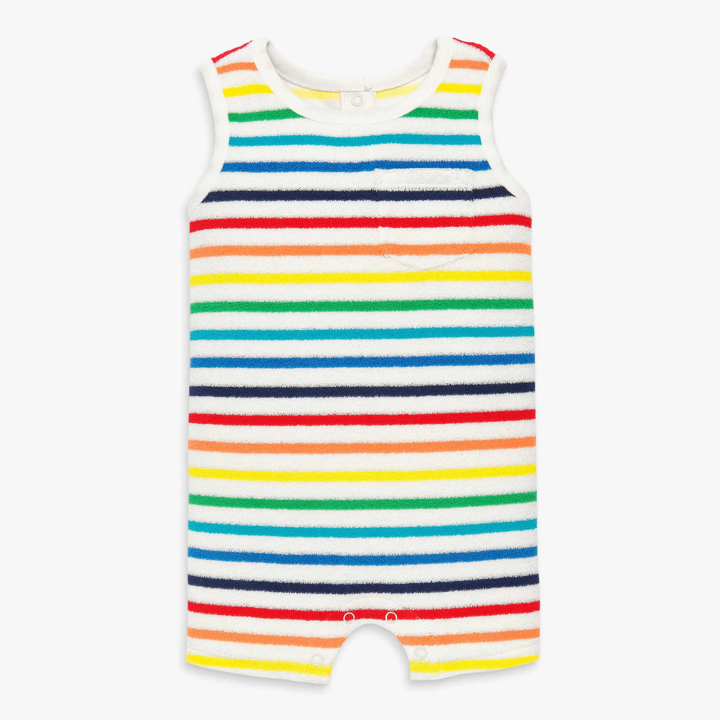 Clearance baby towel terry tank shortie in rainbow stripe