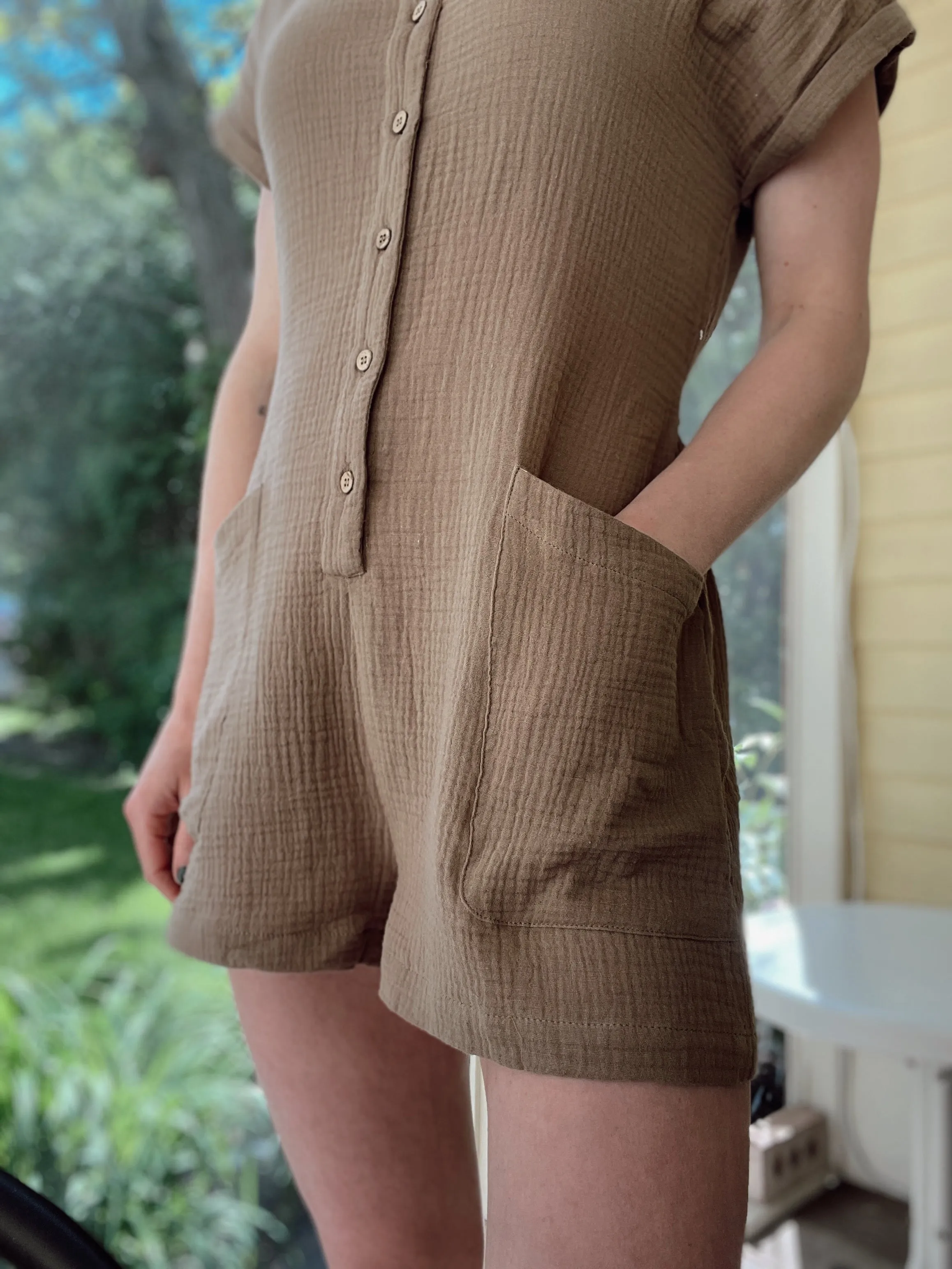 Coconut Cotton Gauze Romper