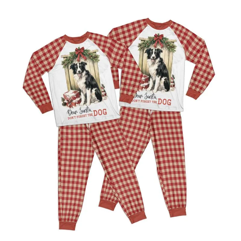 Country Christmas Dear Santa Don't Forget the Dog Kid Pajamas Set Matching