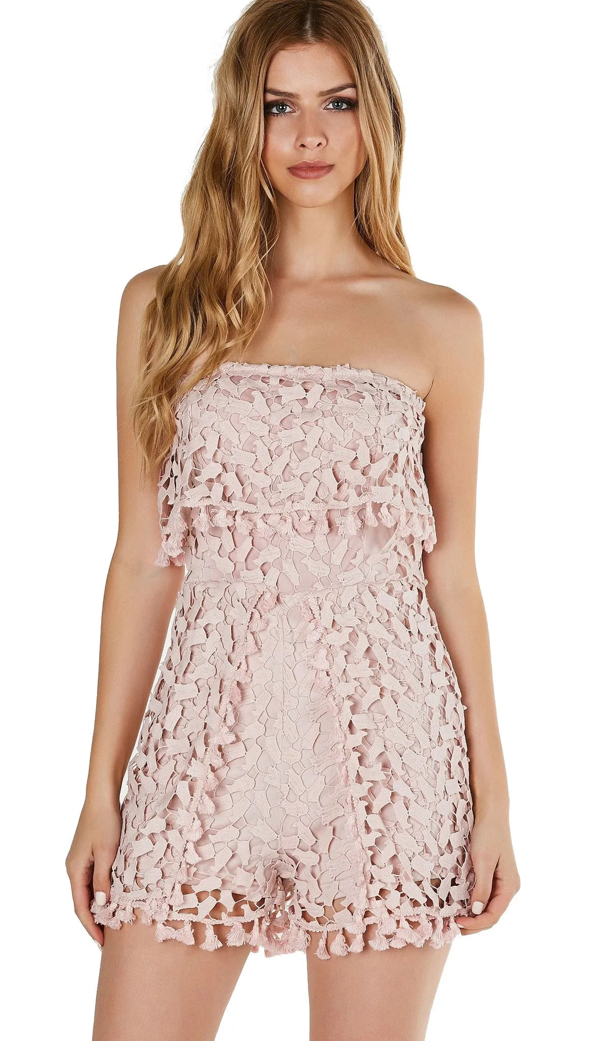 Crochet We Go Tube Romper Mauve