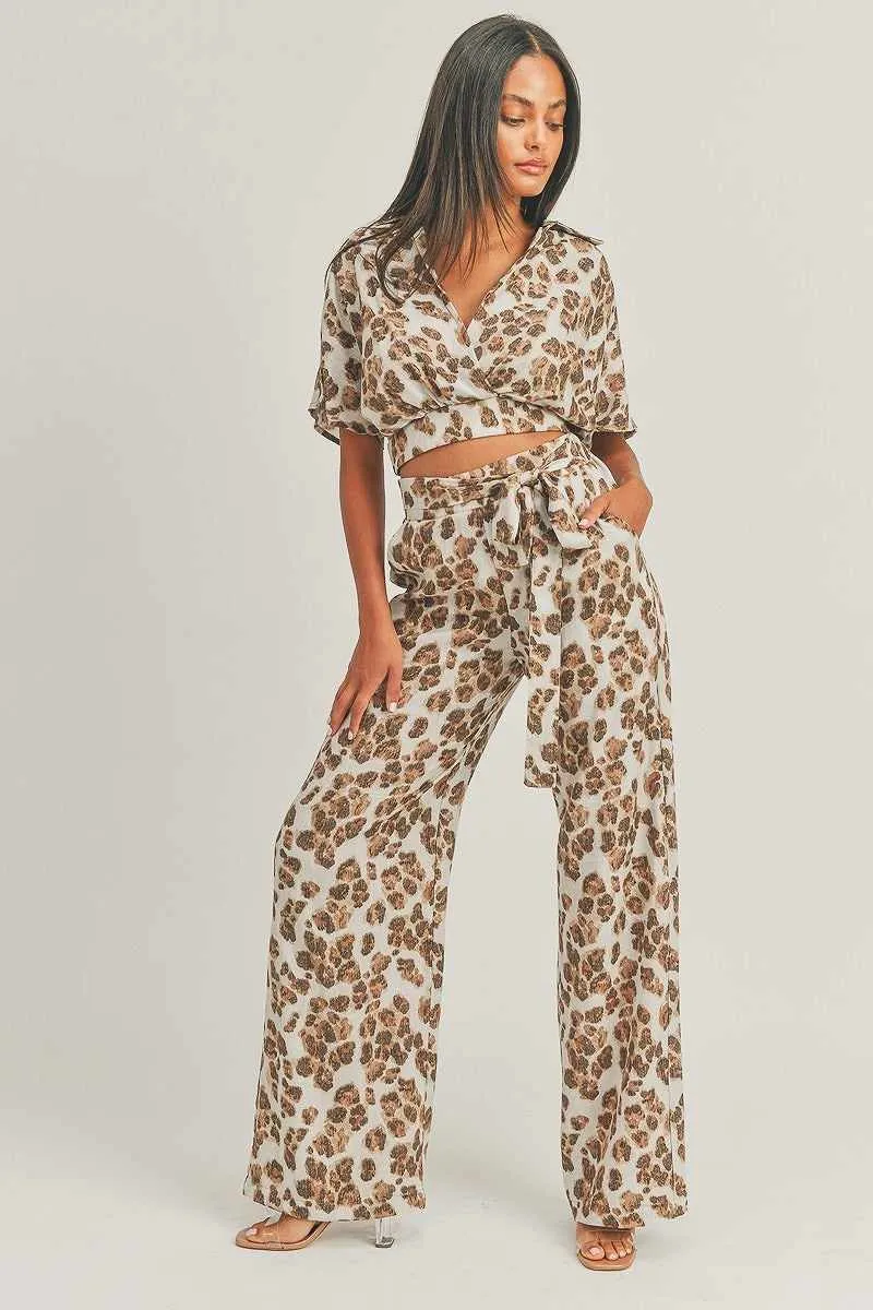 Crop Top Animal Print Set