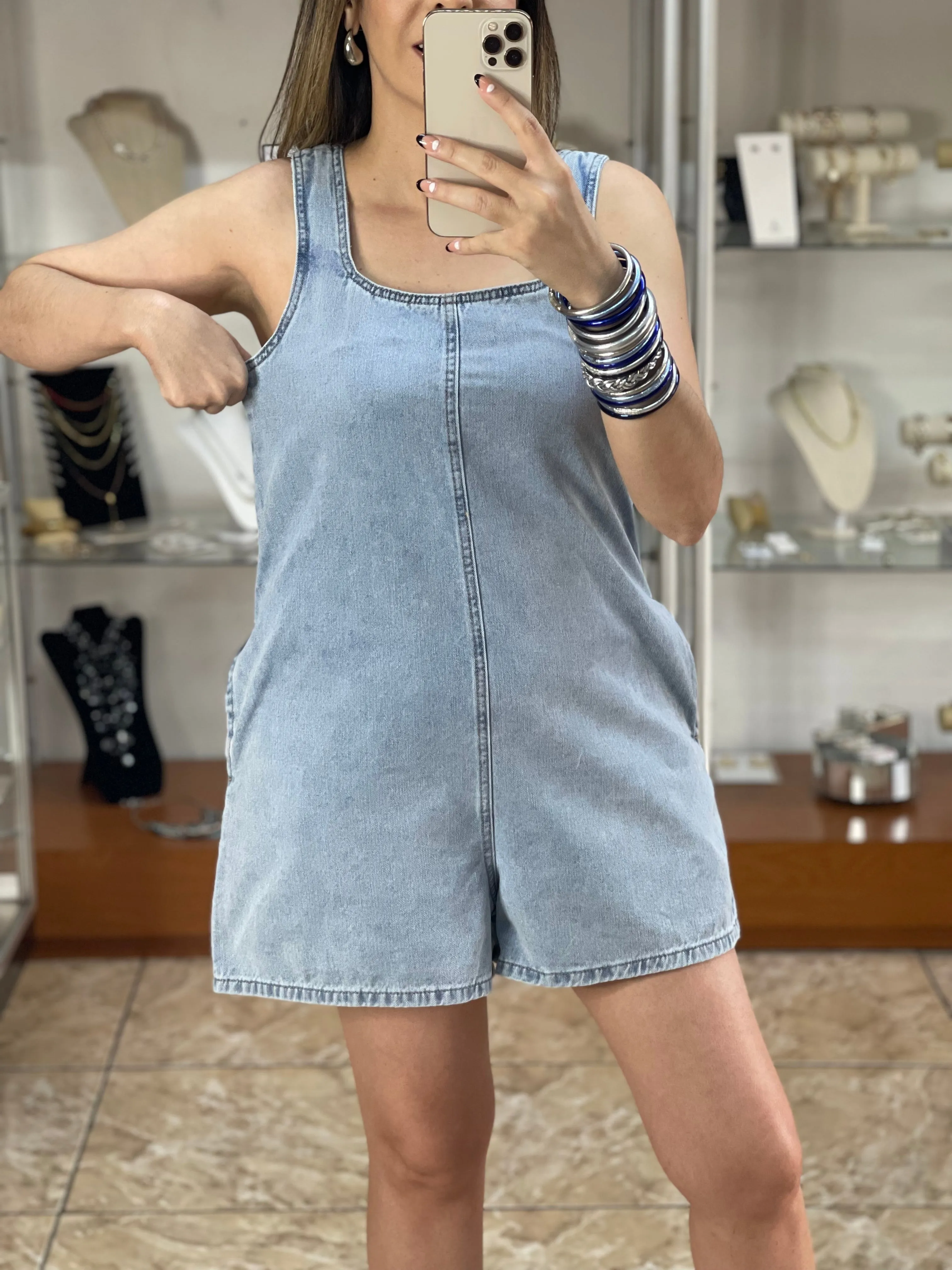 Denim Romper