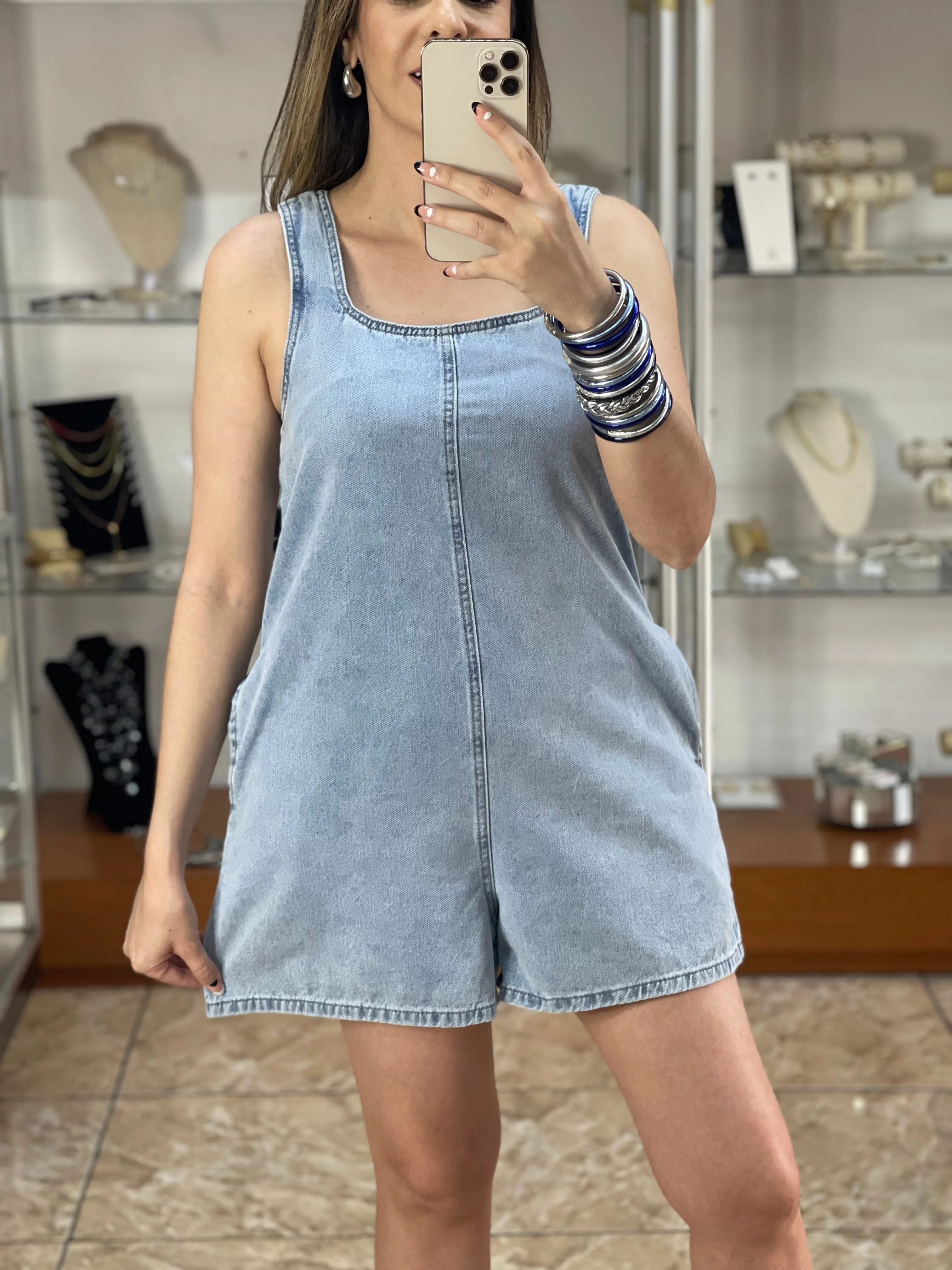 Denim Romper