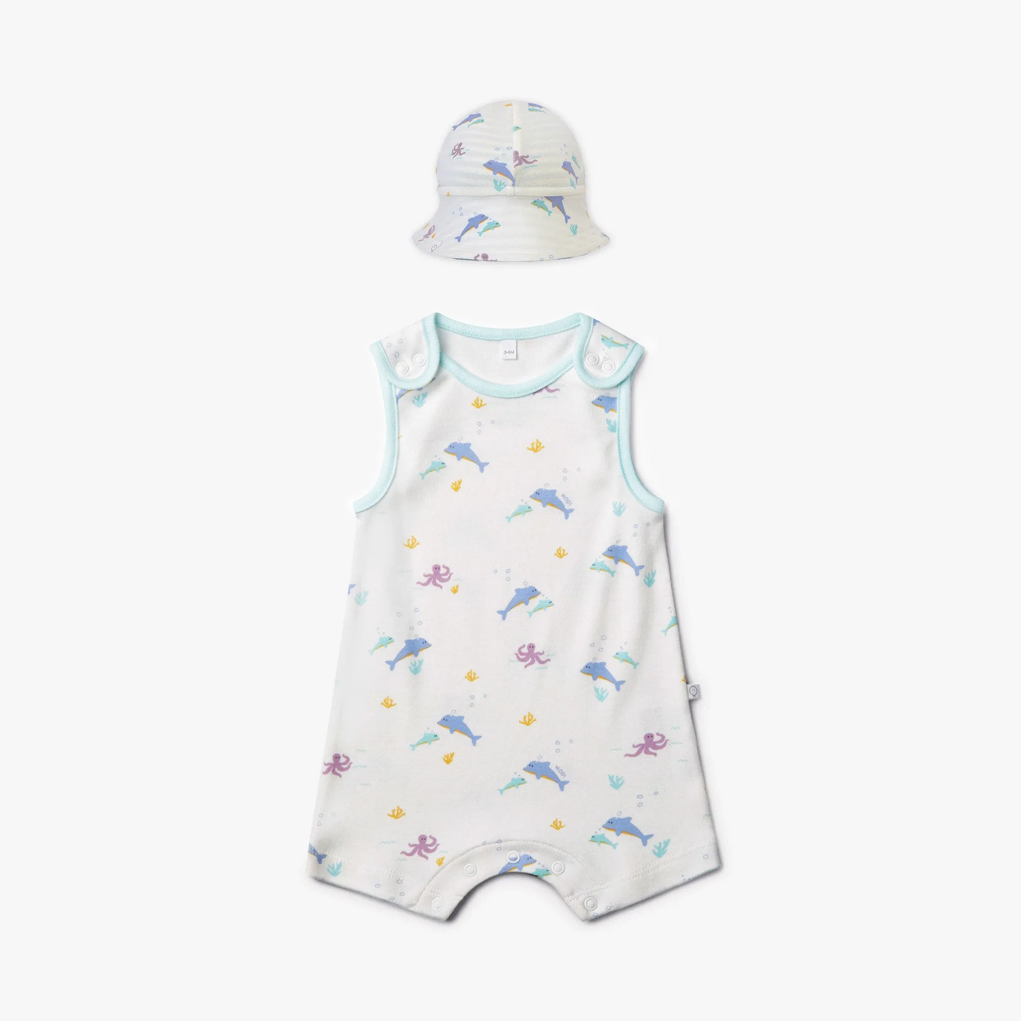 Dolphin Beach Romper & Sun Hat