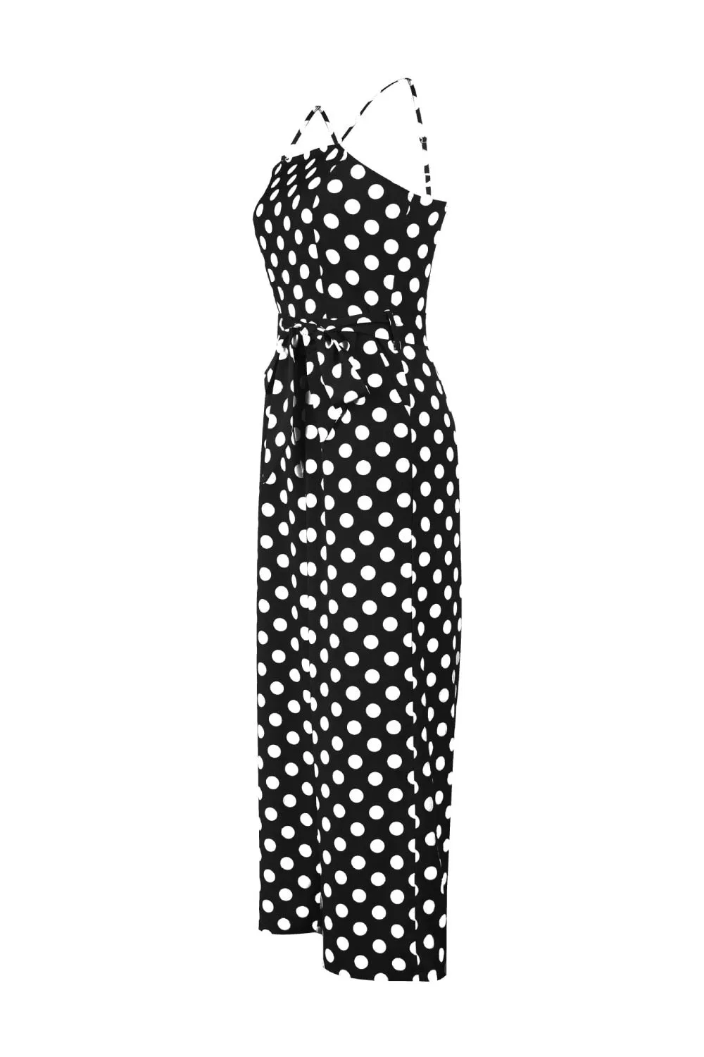 Elegant Stylish Ladies' Polka Dot Print Lace-up Jumpsuits