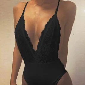 Fashionable Sexy Women's V-neck Sleeveless Backless Bodysuits