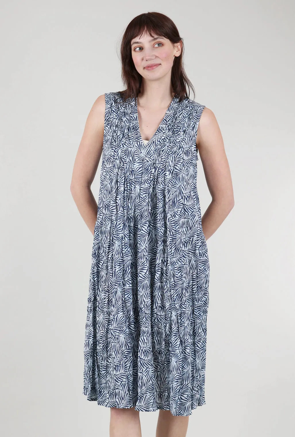 Fern Print Lor Dress, Navy