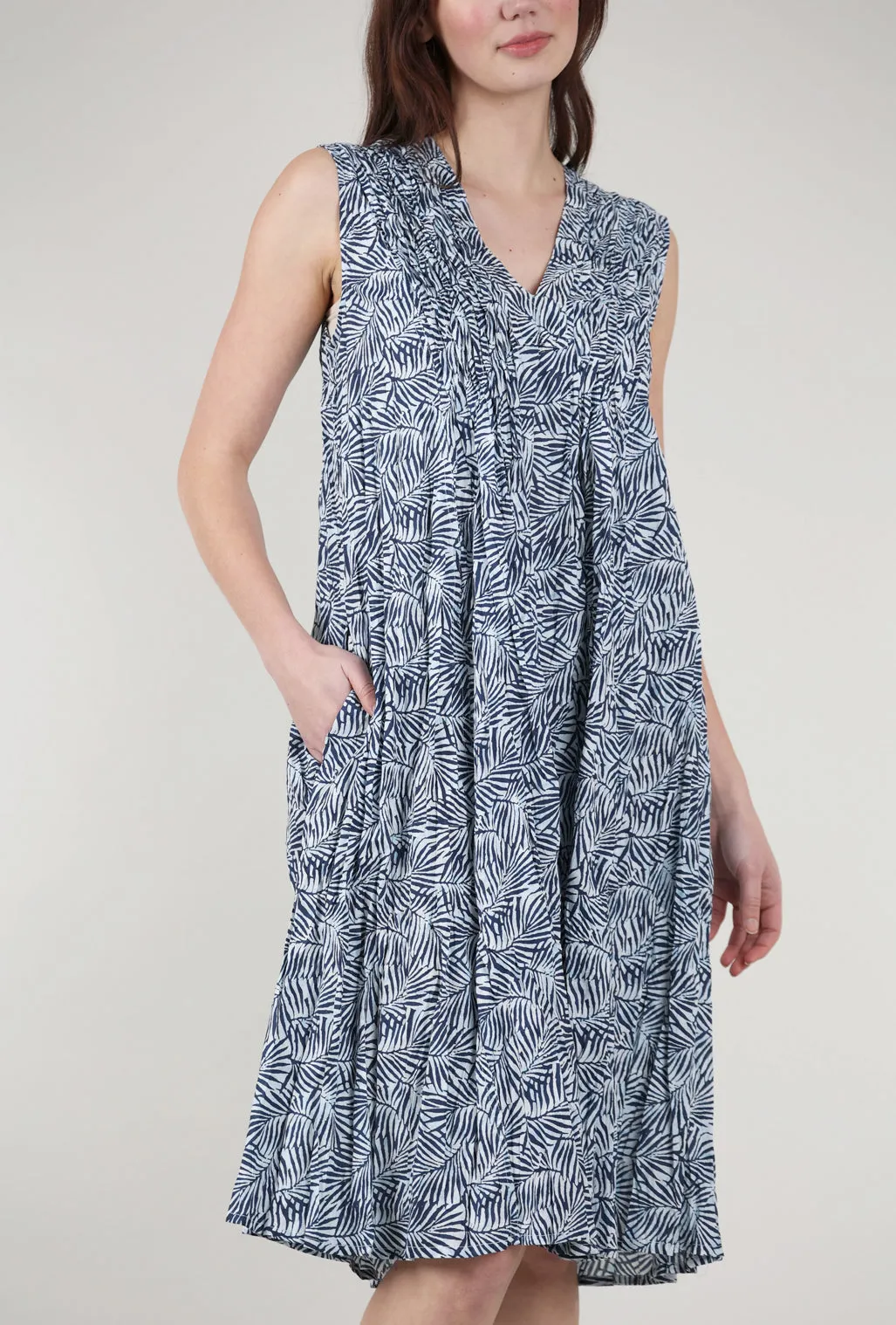 Fern Print Lor Dress, Navy