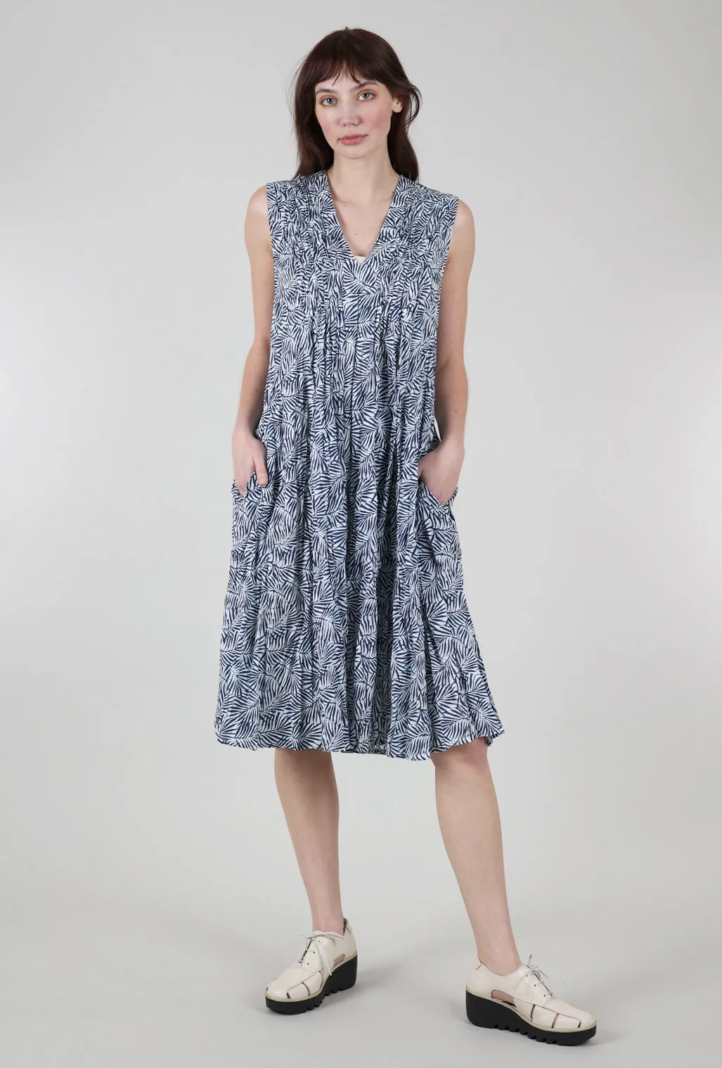 Fern Print Lor Dress, Navy