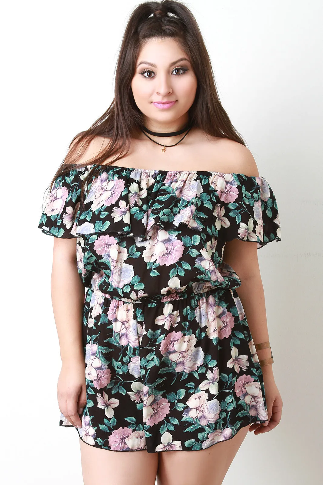 Flutter Bardot Floral Romper