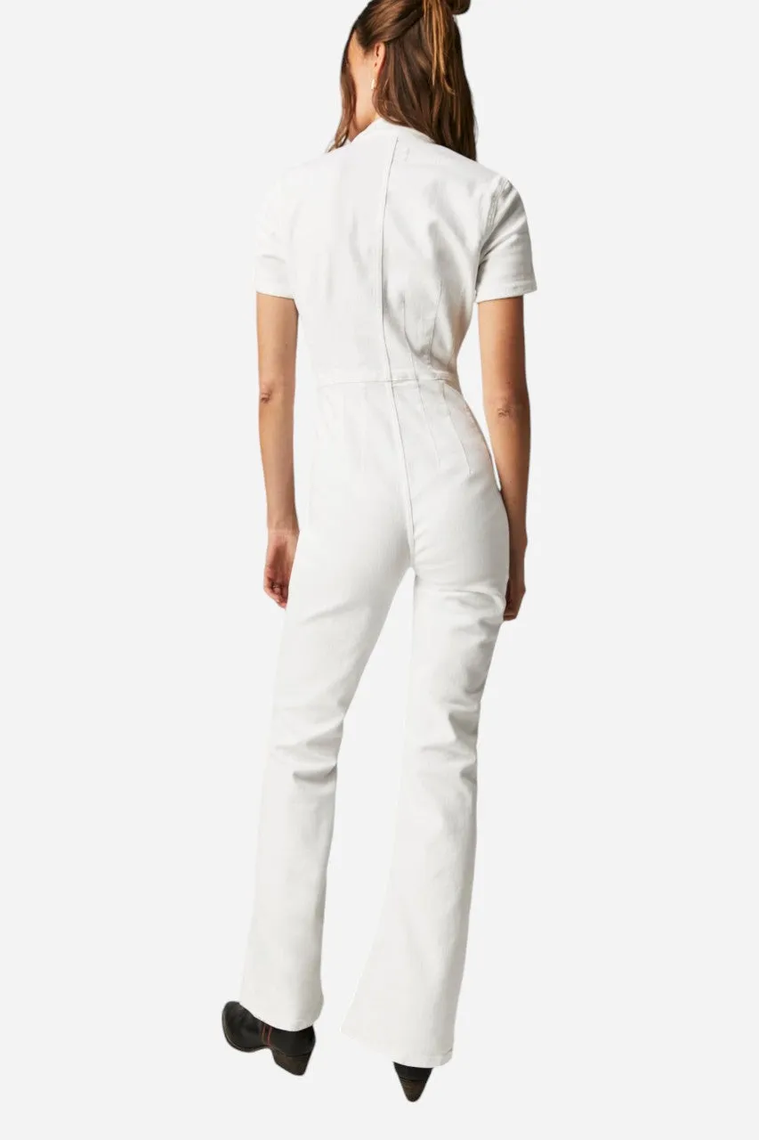 Free People Jayde Flare Jumpsuit Pure White