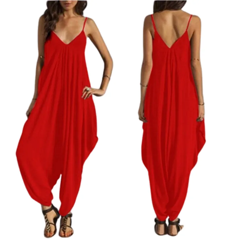 Funki Buys | Pants | Women's Elegant Loose Fit Strappy Romper