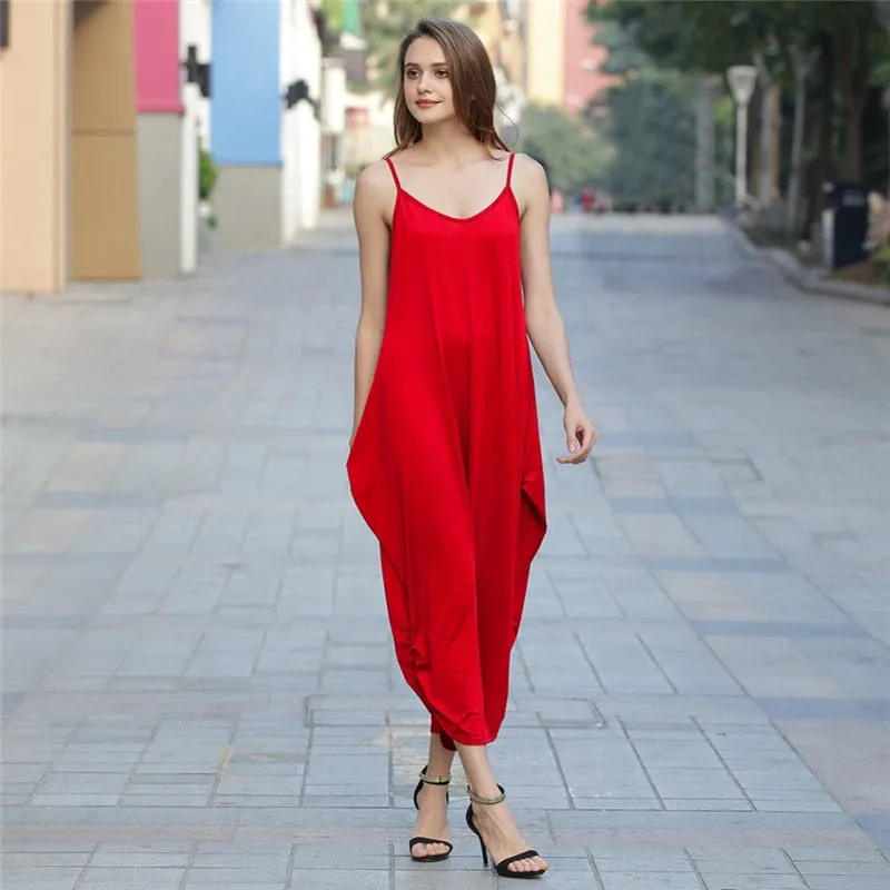 Funki Buys | Pants | Women's Elegant Loose Fit Strappy Romper