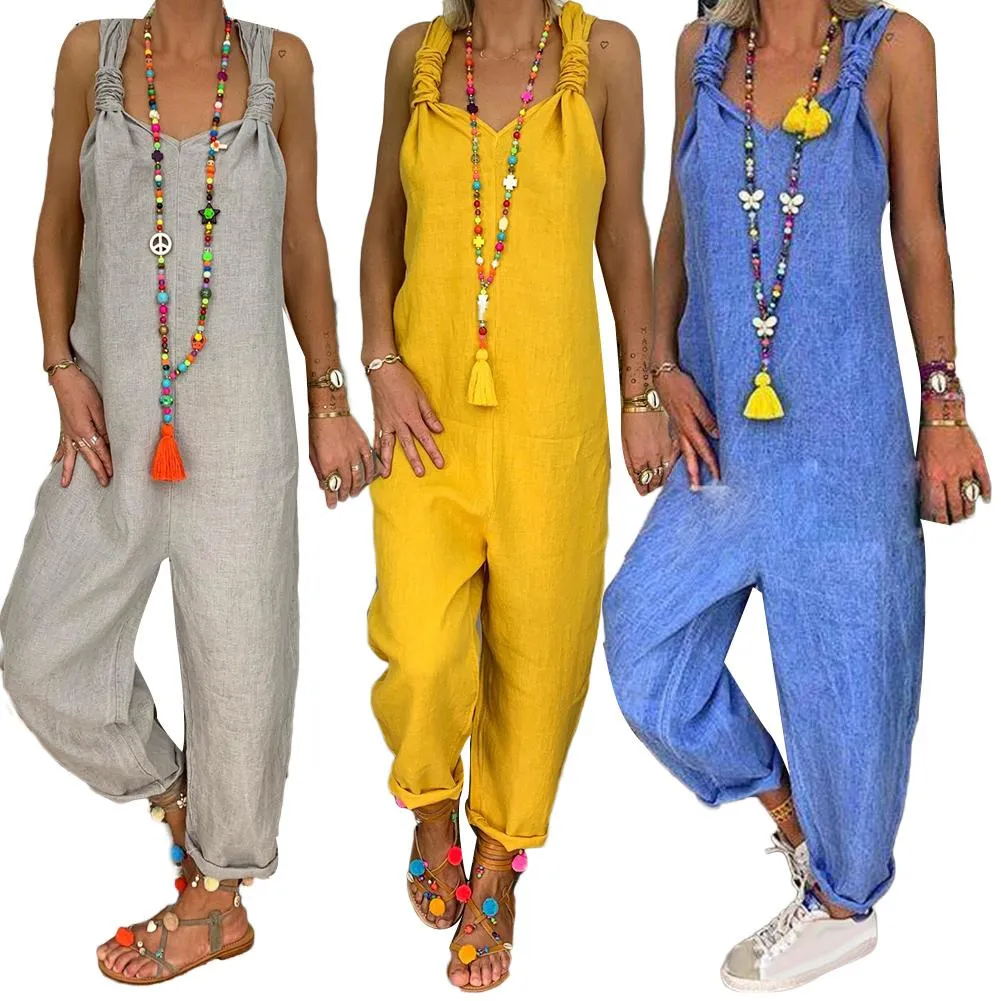 Funki Buys | Pants | Women's Knotted Strap Bib Style Overalls