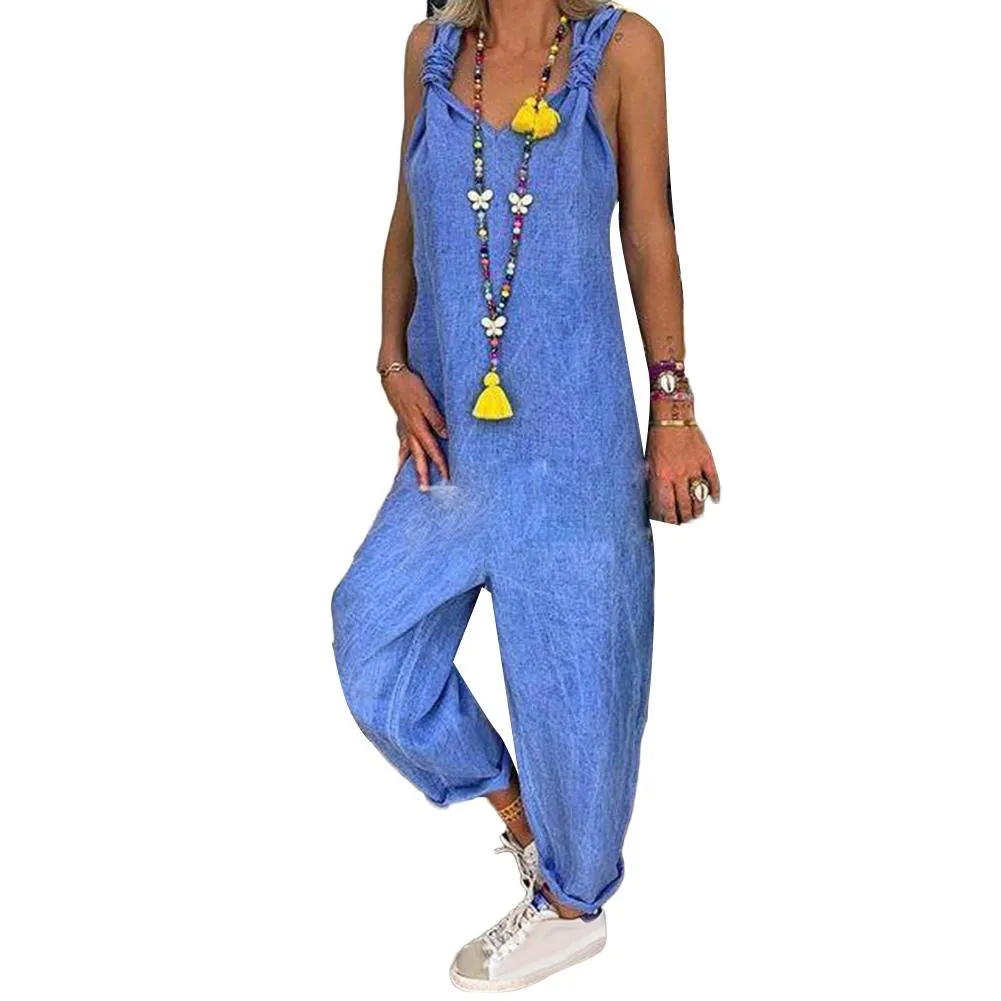 Funki Buys | Pants | Women's Knotted Strap Bib Style Overalls