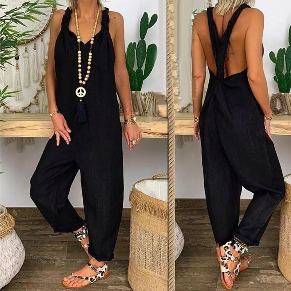 Funki Buys | Pants | Women's Knotted Strap Bib Style Overalls