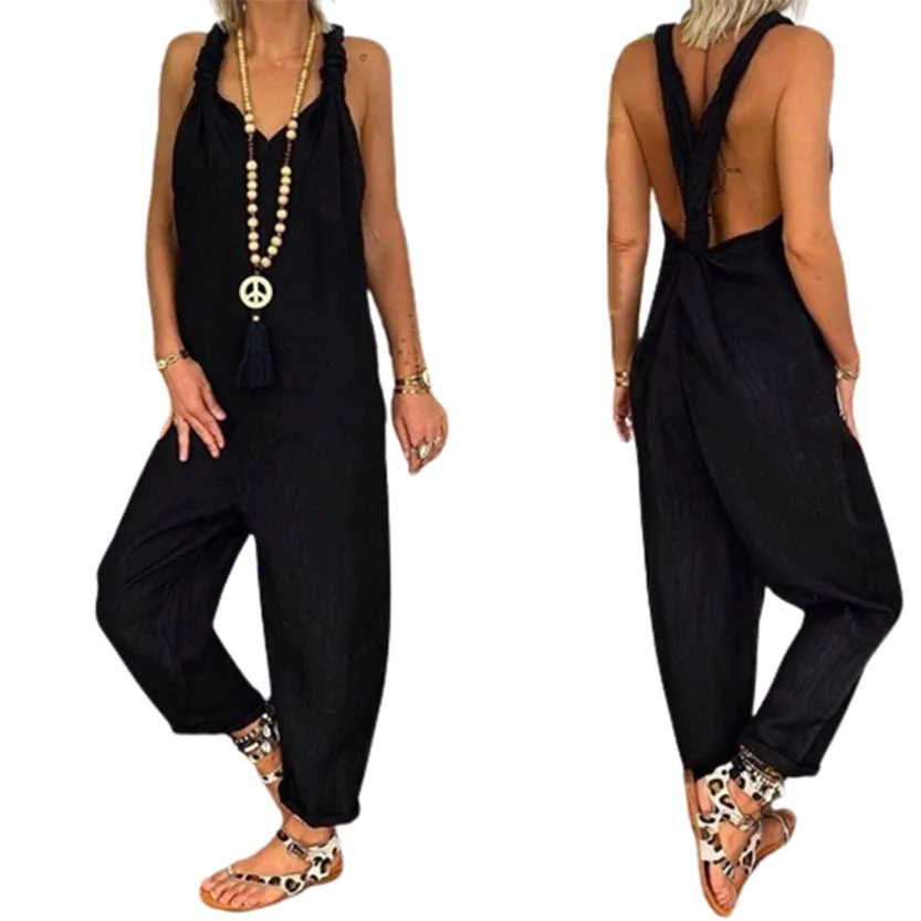 Funki Buys | Pants | Women's Knotted Strap Bib Style Overalls