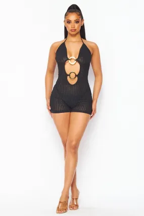 Gold Ring Crotchet Halter Romper