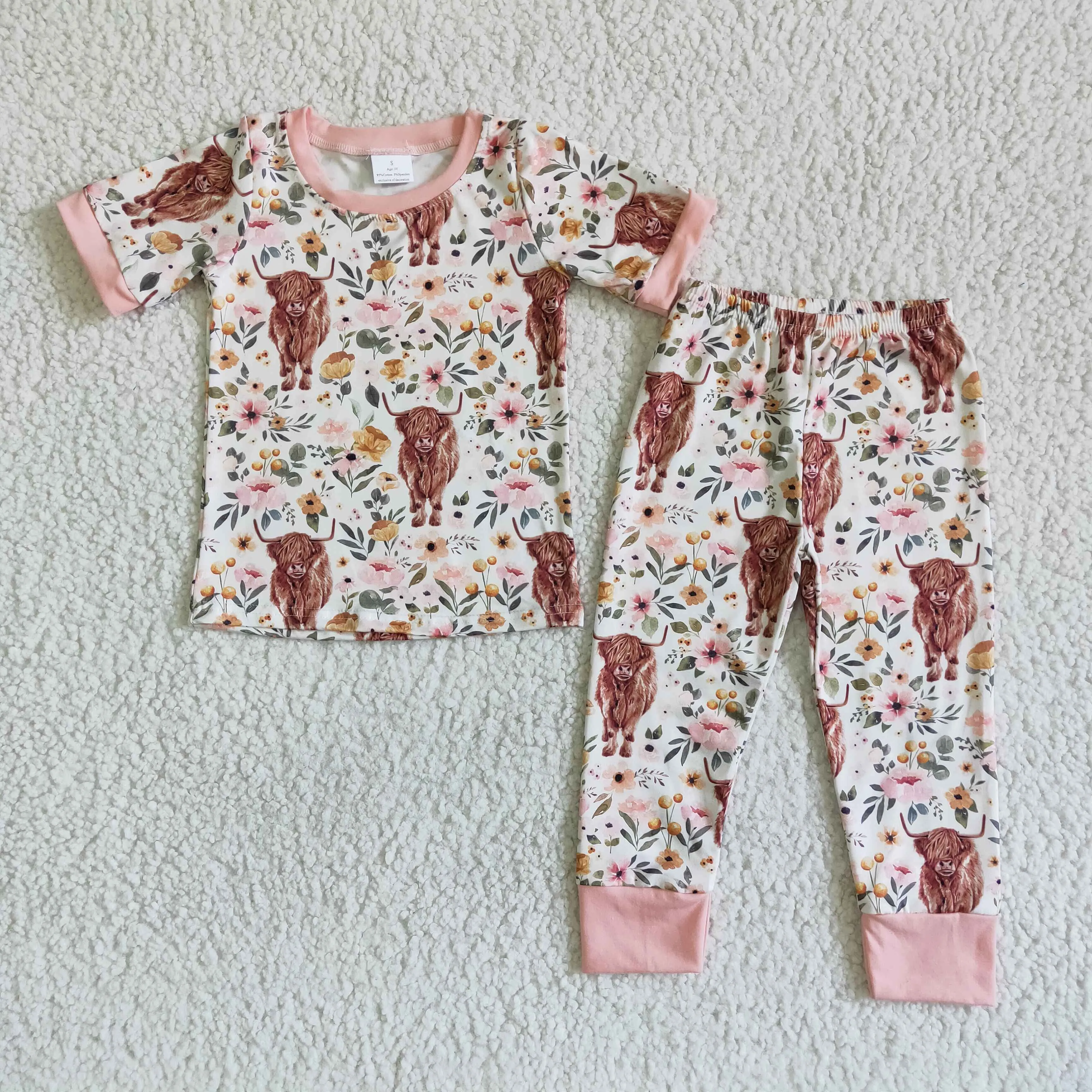 Heifer short sleeve tops pajamas sets