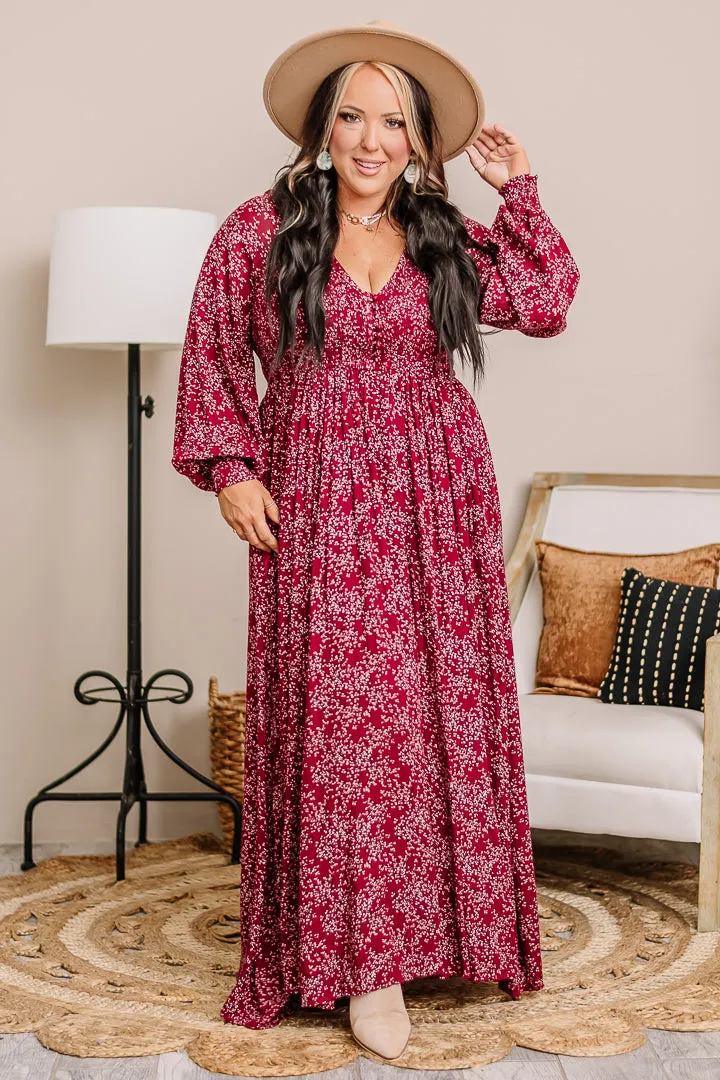 It Comes Down To This Floral Maxi Dress | Maroon