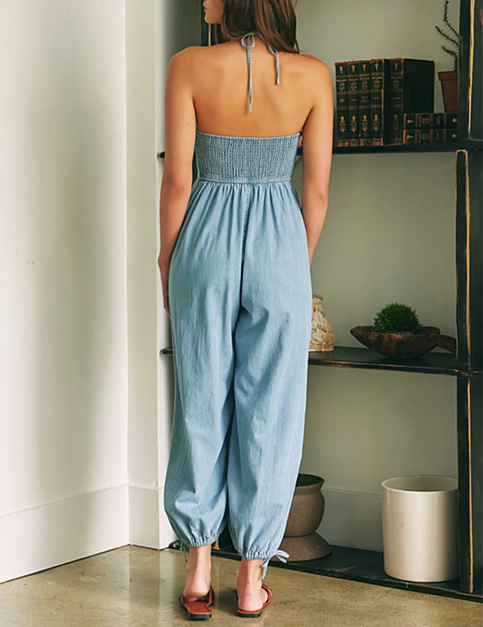 Kayla Light Denim Jumpsuit