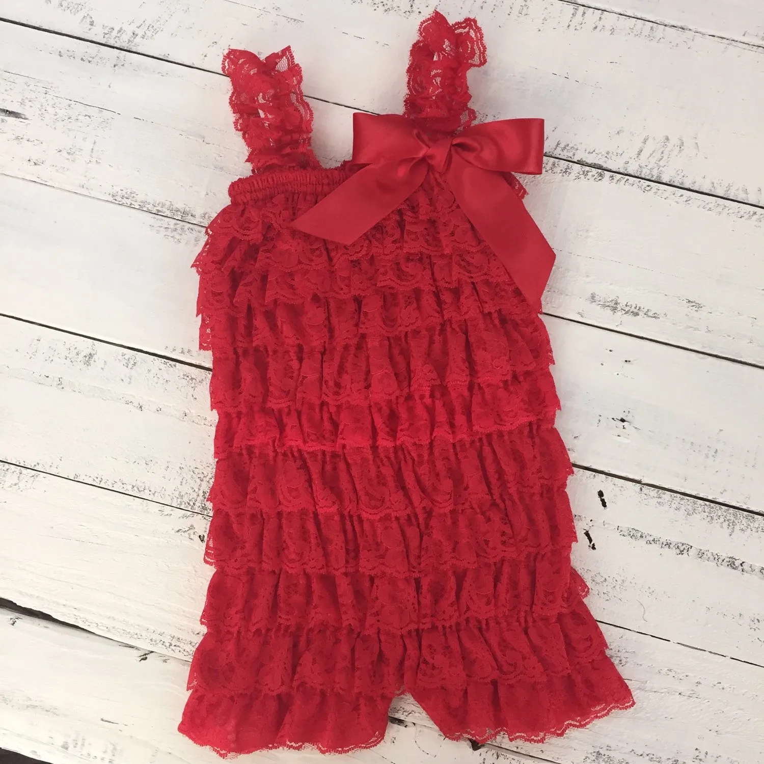 Lace Petti Romper - Red, White, Royal Blue, Navy