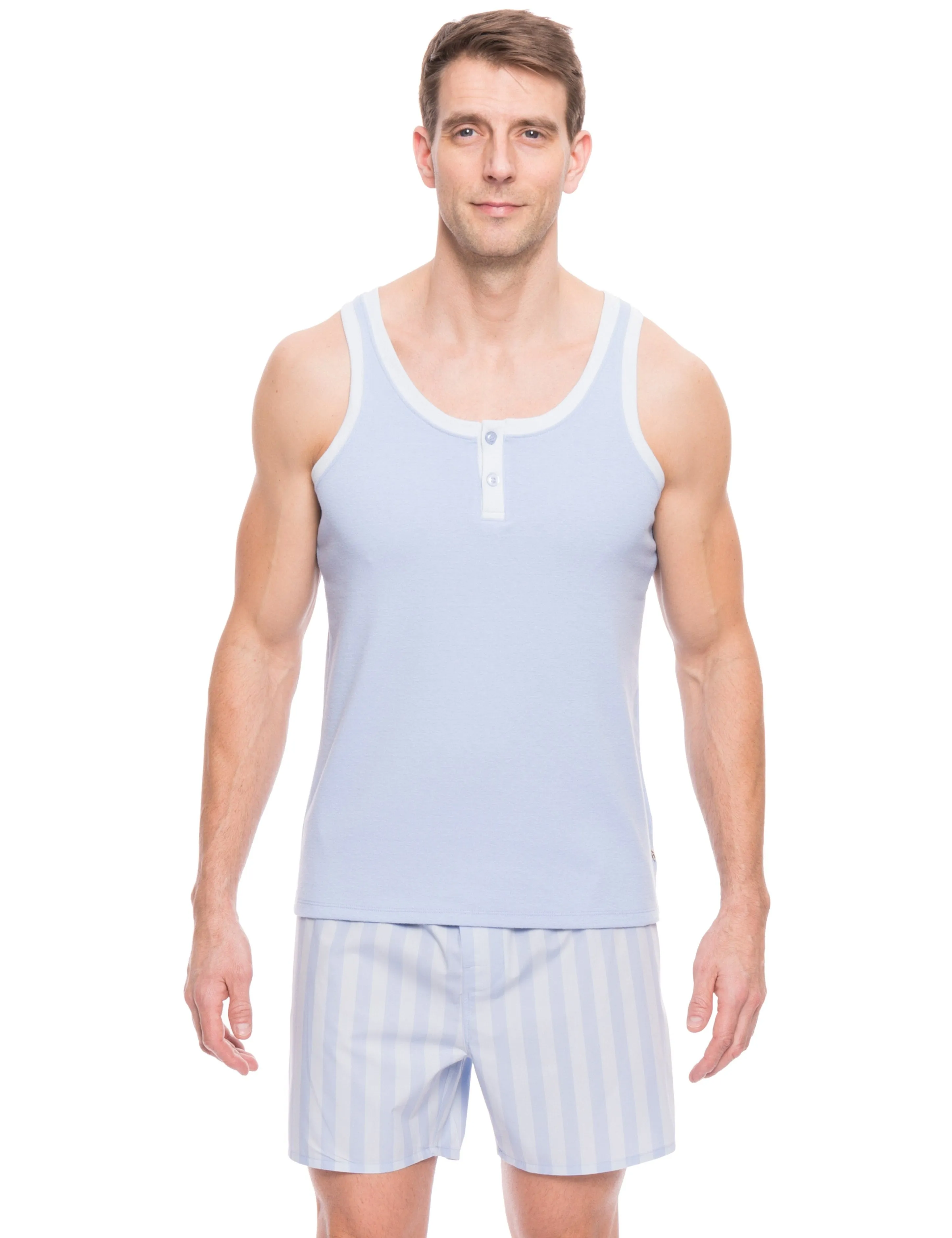 Men's Premium Cotton Boxer Tank Top Lounge Set