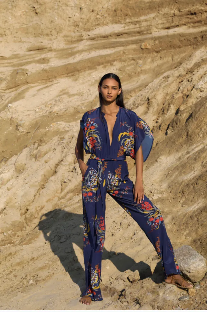 Natasha Navy Floral Jumpsuit