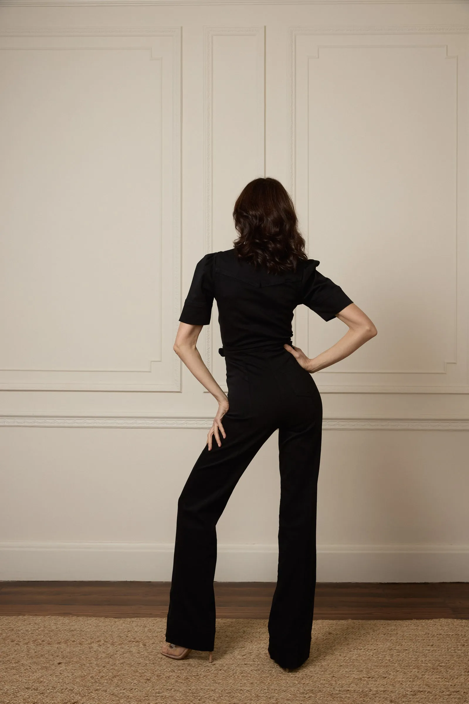 Opal The Softly Curved Jumpsuit | Blackest [Black Denim]