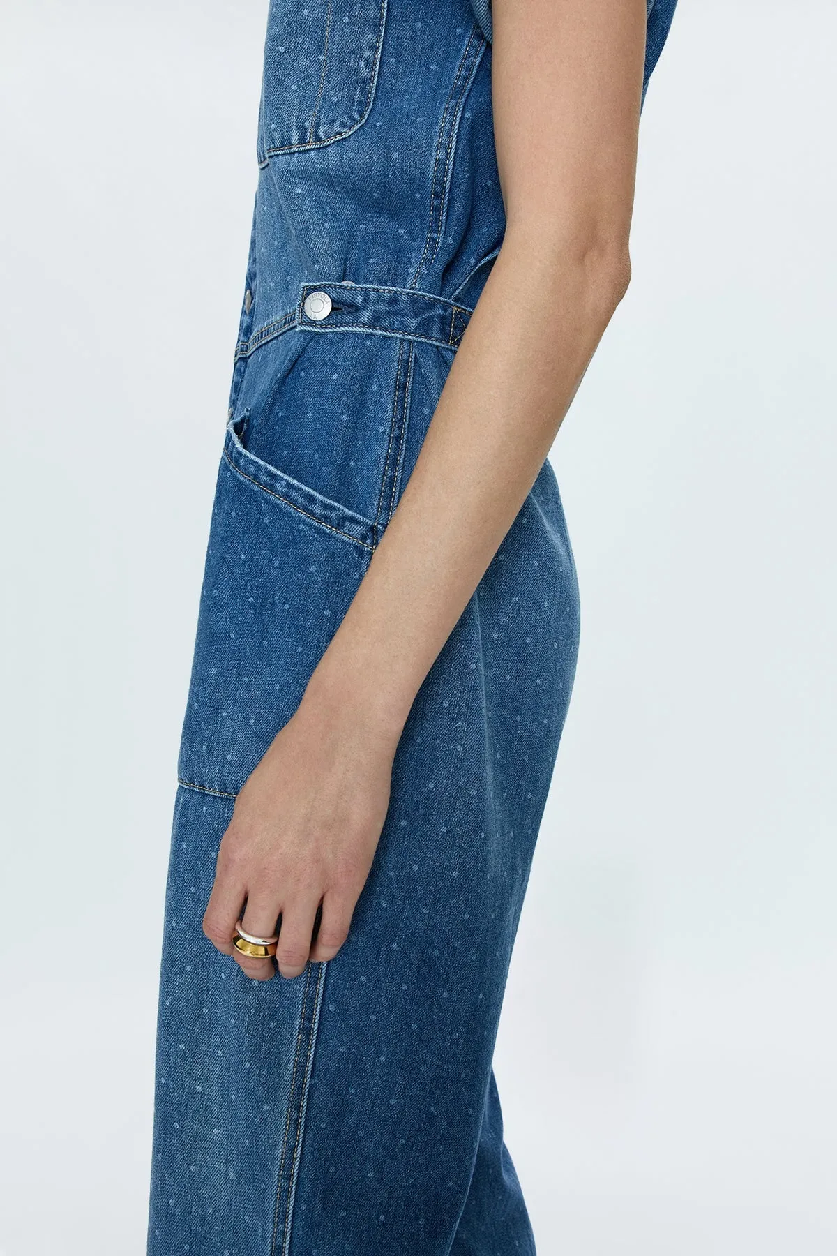 PIS Grover Field Denim Jumpsuit in Utopia Dot