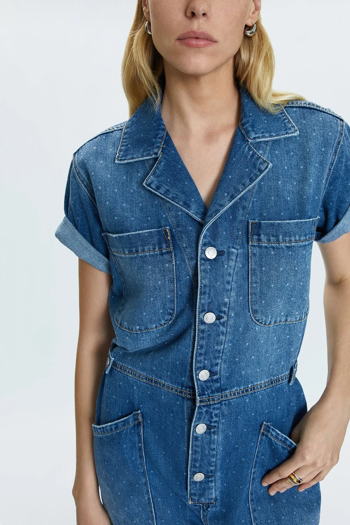 PIS Grover Field Denim Jumpsuit in Utopia Dot