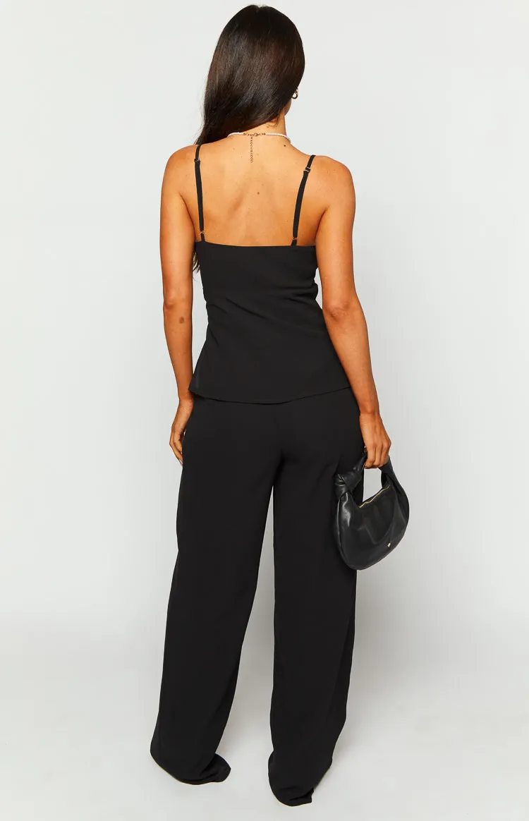 Rune Black Chiffon Jumpsuit